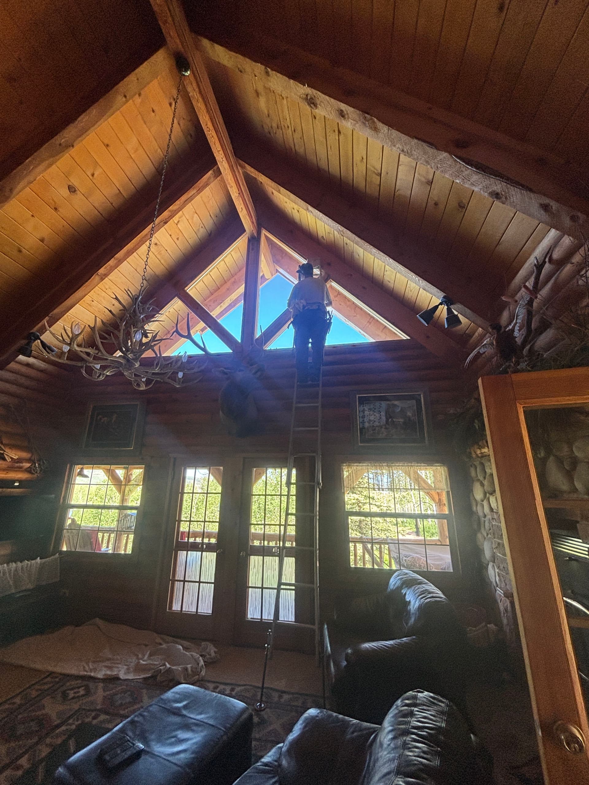 Window Cleaning at Canyon Rim Ranch Utah Cabins image